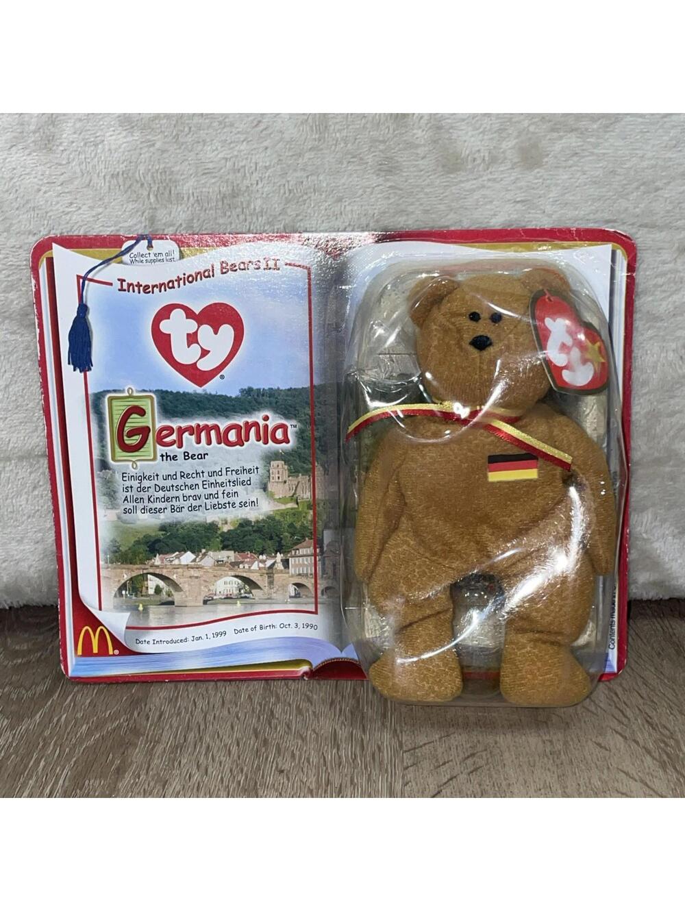 Germania the Bear McDonalds TY International Bears II Beanie Baby 1990 Rare
